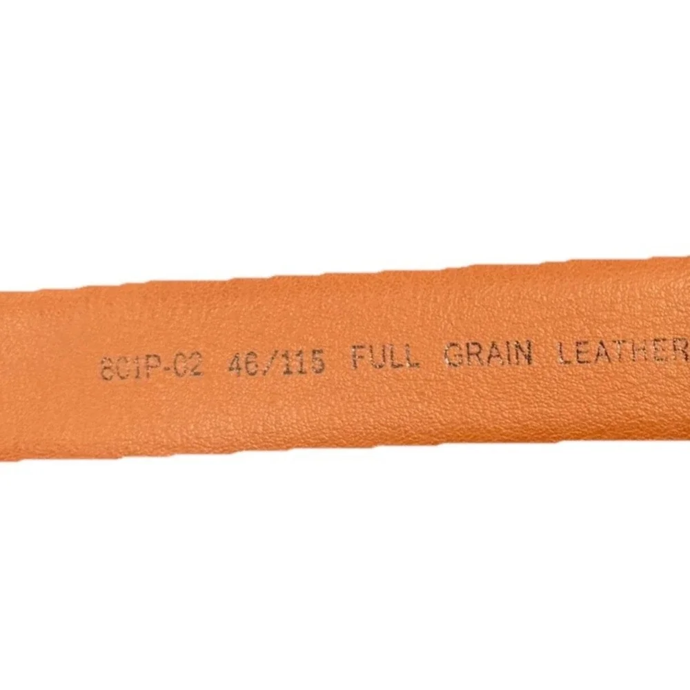 Mens Full Grain Genuine Leather Belt Black‎ Size 46 Silver Buckle